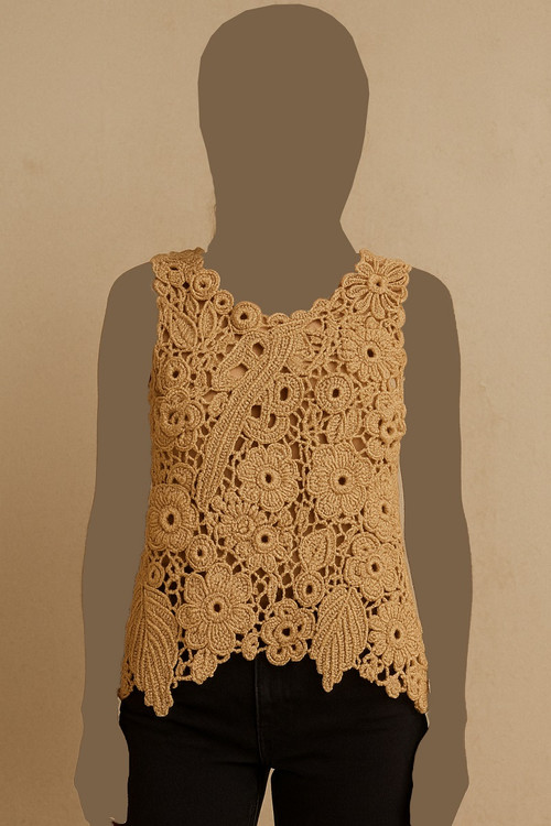 تاپ بافت ایرلندی زنانه با نخ ترک