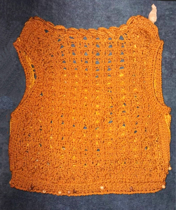 کراپ تاپ (نیم تنه) بافت ایرلندی دستباف زنانه