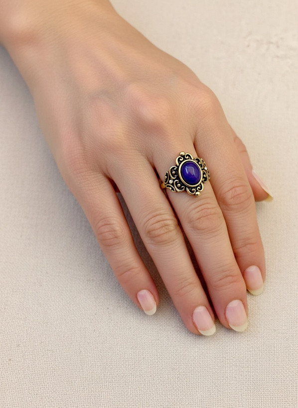 انگشتر جادویی با سنگ حرارتی (نشانگر شرایط روحی) - وارداتی