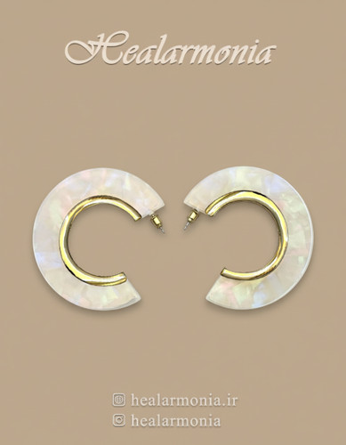 گوشواره حلقه ای رزینی صدفی - وارداتی