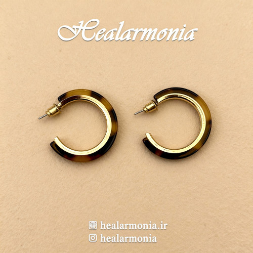 گوشواره حلقه ای رزینی طرح پلنگی