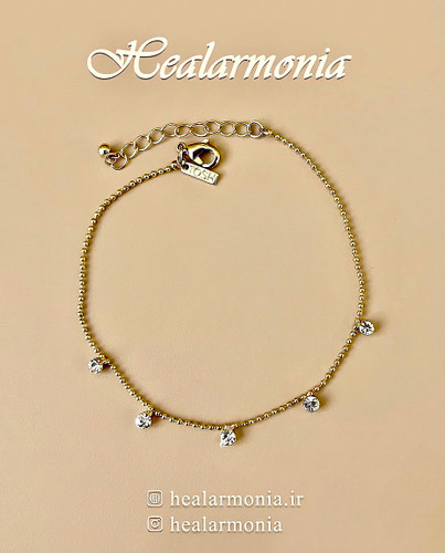 پابند با آویز نگین دار طلایی - وارداتی