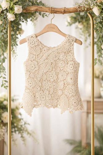 تاپ بافت ایرلندی زنانه با نخ ترک