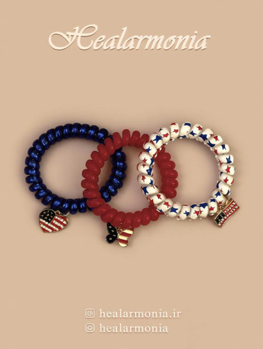 کش مو فنری پلاستیکی فانتزی - 3 عددی