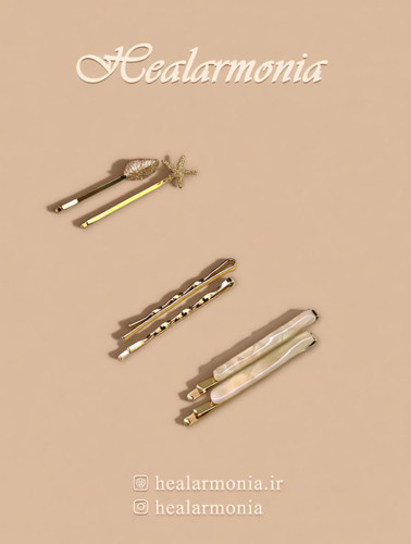 سنجاق مو مدل دریایی و صدفی - مجموعه 6 عددی