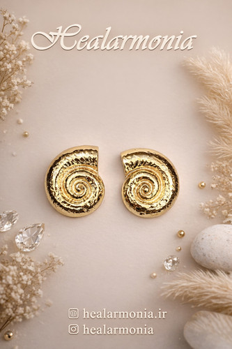 گوشواره صدفی حلزونی طلایی پینترستی برند سیکس - وارداتی