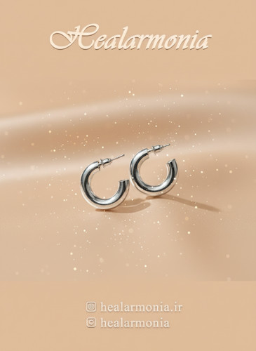 گوشواره حلقه ای مینیمال نقره ای برند سیکس - وارداتی