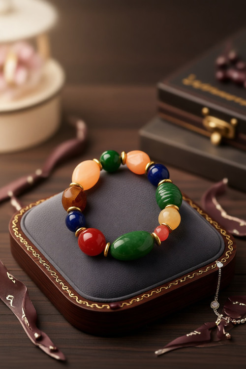 دستبند کشی سنگی و مهره ای فشن برند اکسسورایز - وارداتی