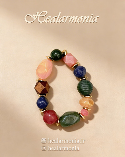 دستبند کشی سنگی و مهره ای فشن برند اکسسورایز - وارداتی