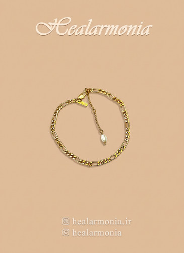 پابند طلایی طرح کارتیه با آویز مروارید پرورشی برند تاش - وارداتی